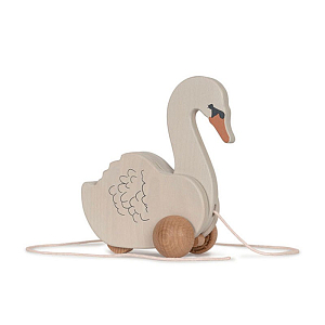 Игрушка на веревочке Konges Slojd "Swan", жемчужный